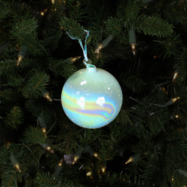 Boule en verre irisé écume de mer