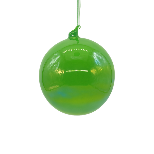 Boule en verre irisé lime