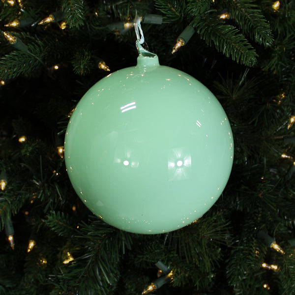 Boule en verre vert sauge foncé