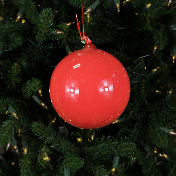 Boule en verre rouge