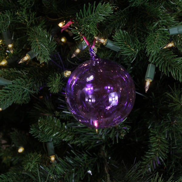 Boule en verre mauve clair