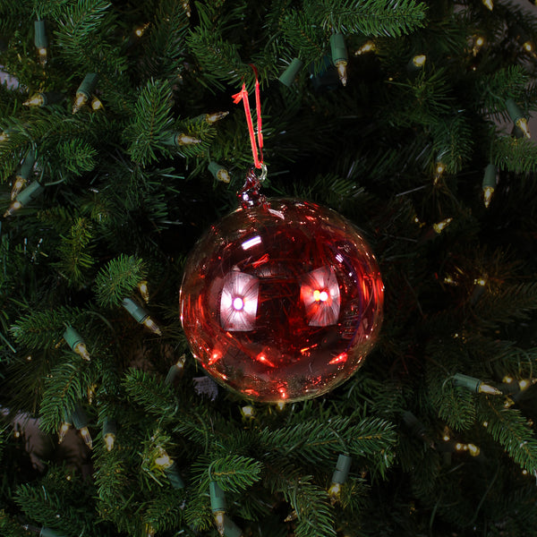 Boule en verre rouge foncé clair