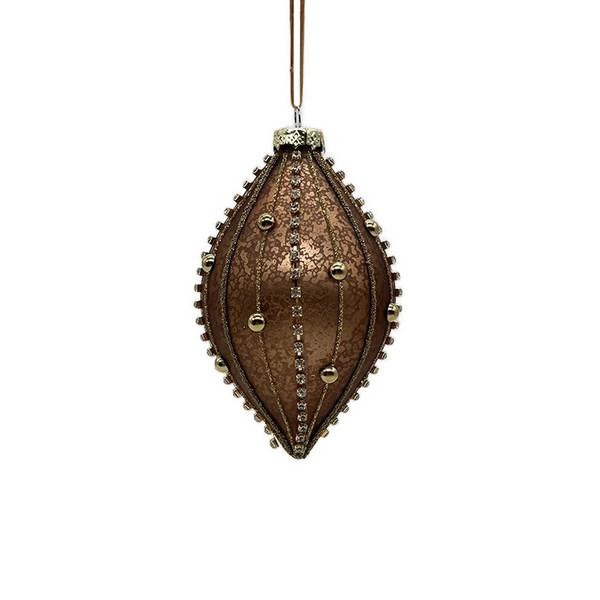 Boule en verre oignon mercure bijoux bronze 4"