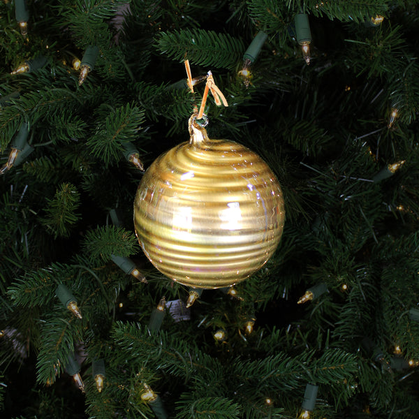 Boule en verre tourbillonnant or 4,5"