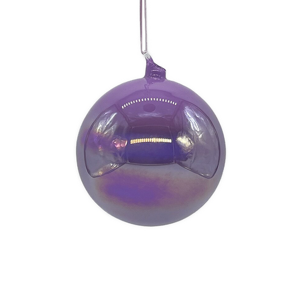 Boule en verre irisé violet