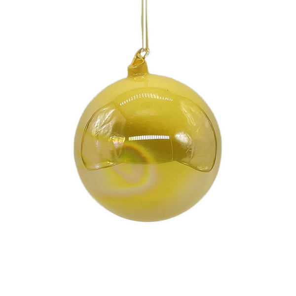 Boule en verre irisé or