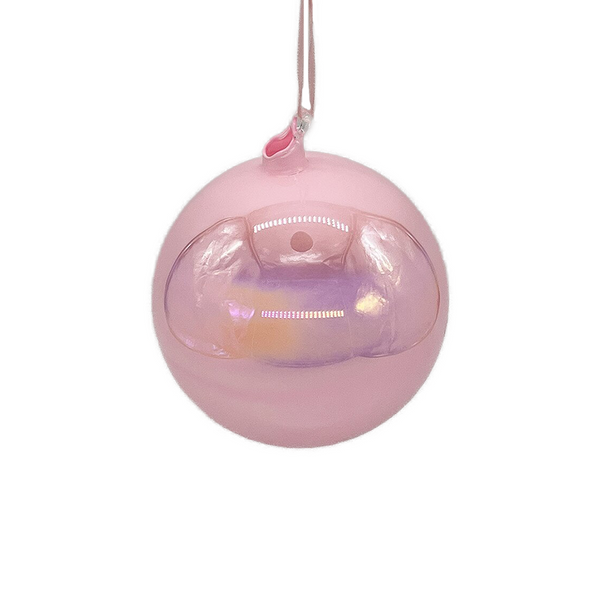 Boule en verre irisé rose