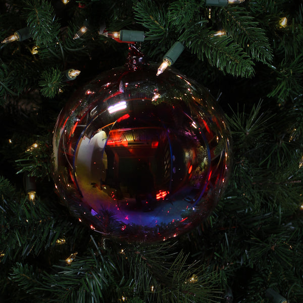 Boule en verre irisé aubergine