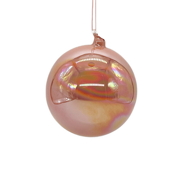 Boule en verre irisé corail
