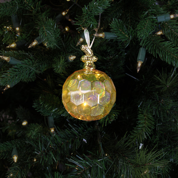 Boule en verre alvéolée capuchon abeille