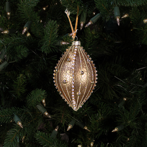 Boule en verre oignon mercure bijoux bronze 4"