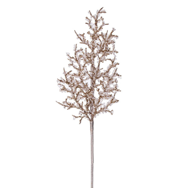 Branche artificielle glacée couleur champagne 22"