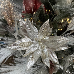 Metal champagne poinsettia stem 22"