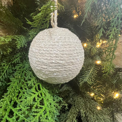 Natural Brown Frosted Rope Ball 3"