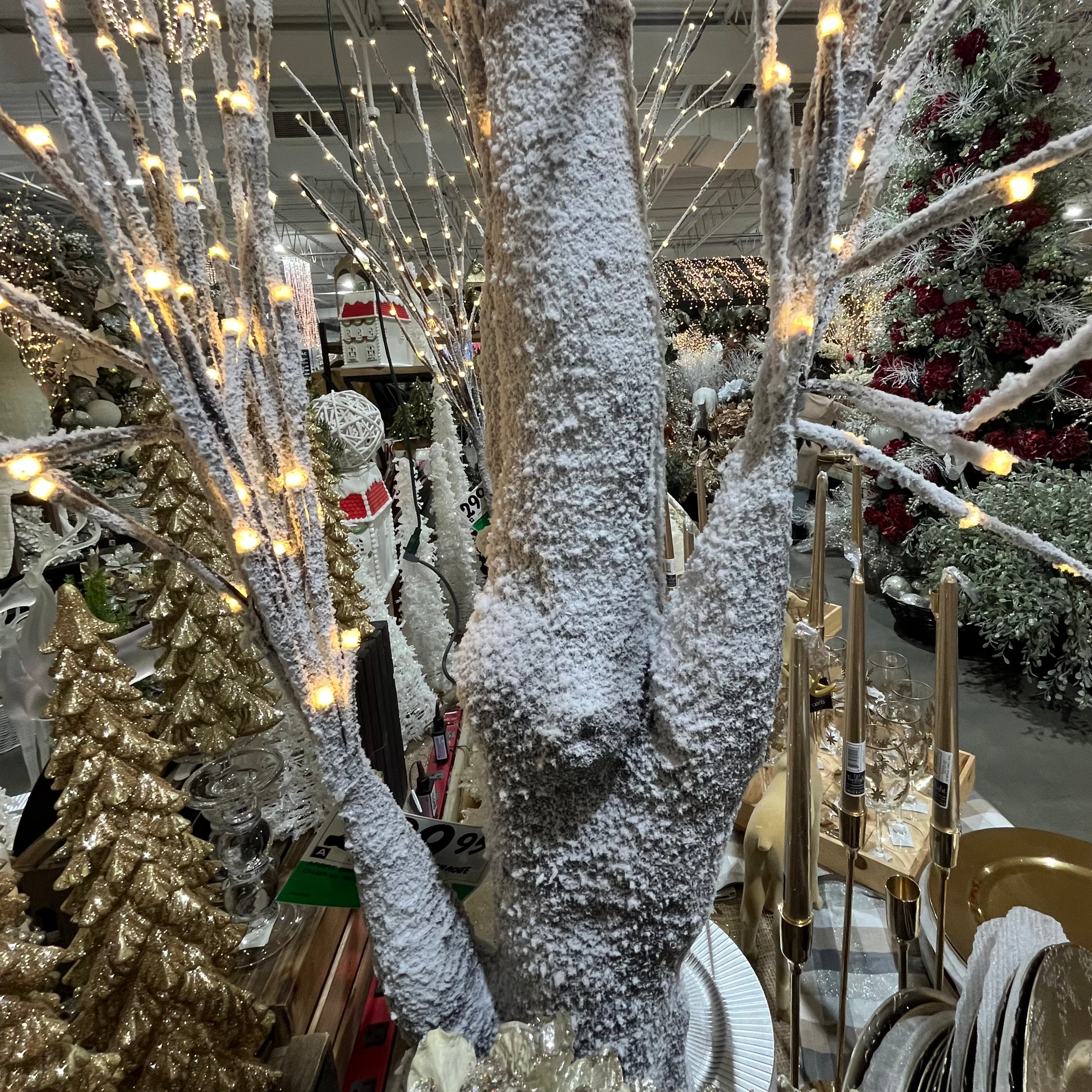 White, Bronze and Black Sprig Tree with 432 Lights 86.5"