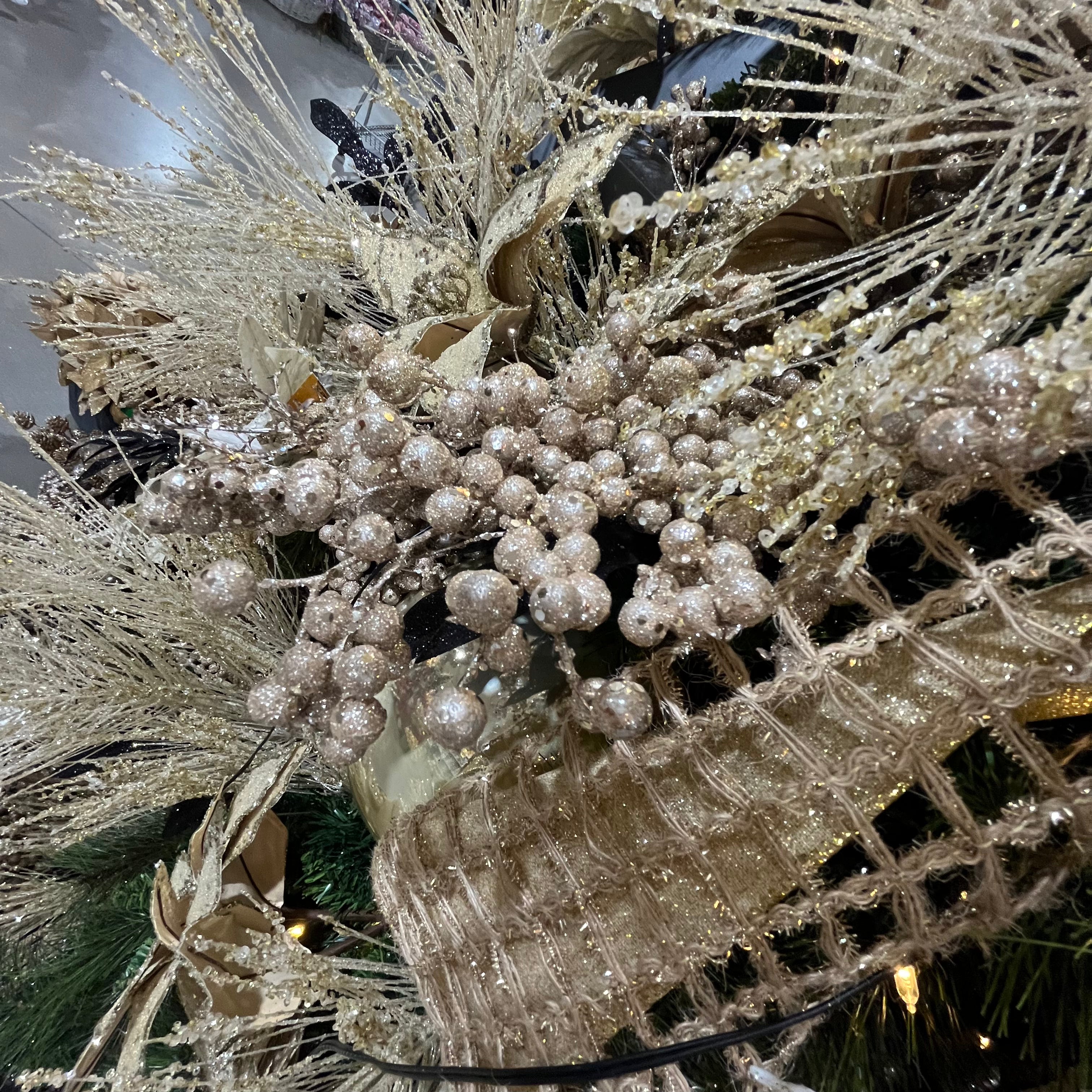Tige de brindilles avec baies champagne 19"