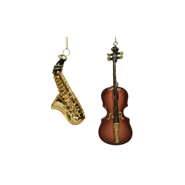 Glass instrument ornament (violin or saxophone)