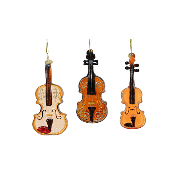 Assorted glass violin ornament