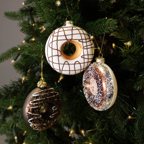 Ornement beigne en verre chocolaté