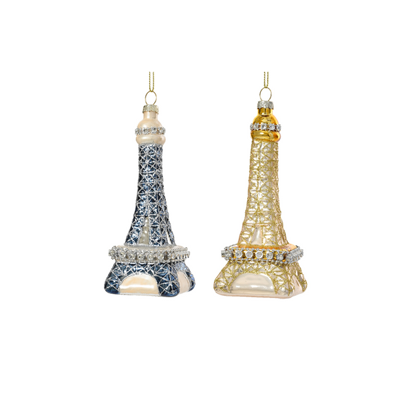 Assorted glass Eiffel Tower ornament
