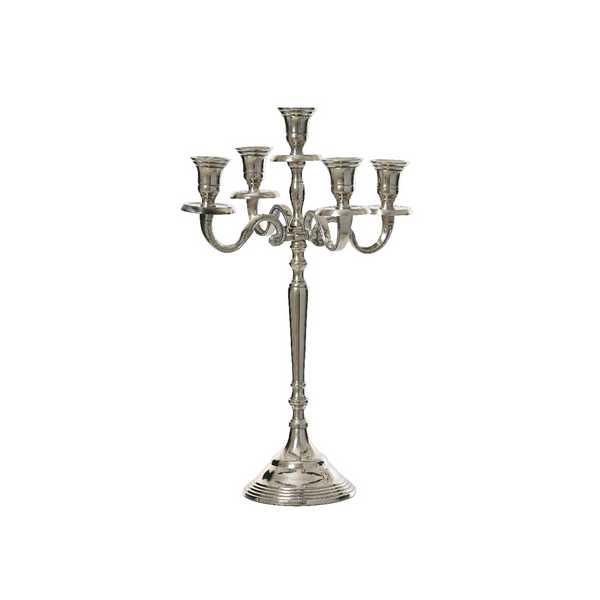Chandelier argent 5 branches en aluminium 40 cm