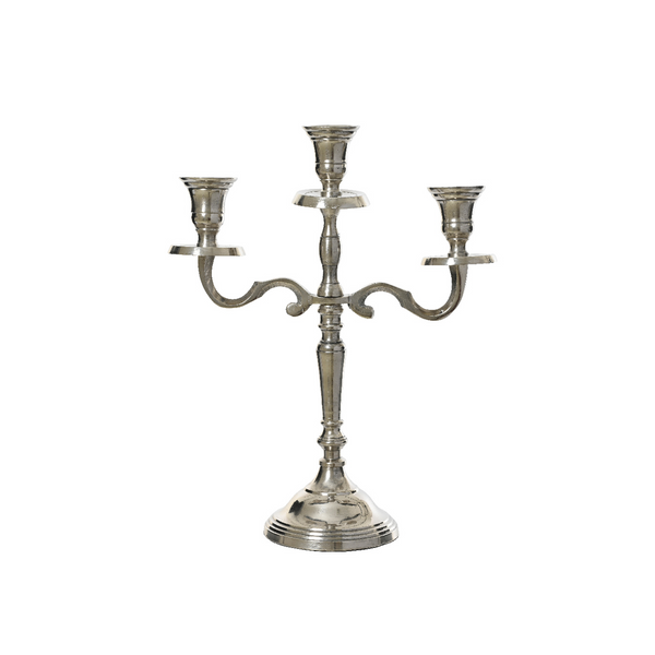 Chandelier argent 3 branches en aluminium 30 cm