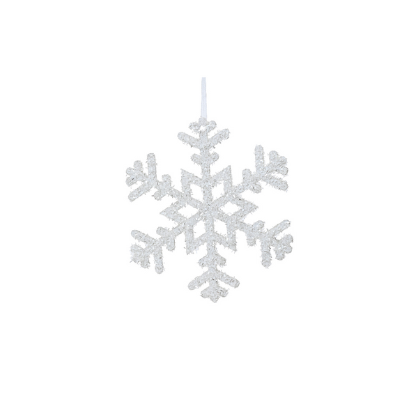 Ornement flocon de neige scintillant assorti
