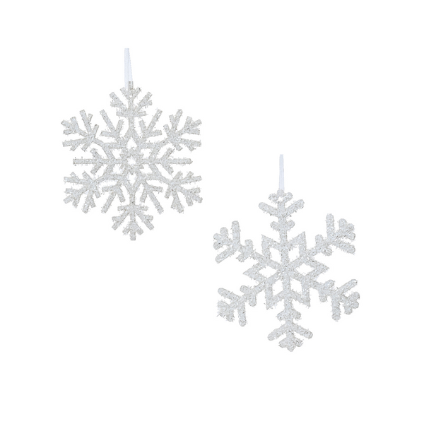 Ornement flocon de neige scintillant assorti