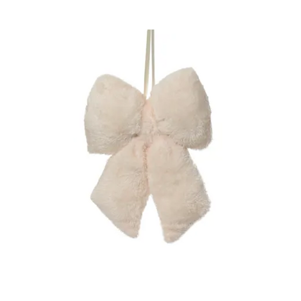 Ornement boucle en fausse fourrure rose