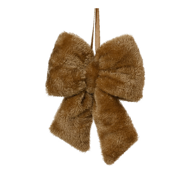 Boucle décorative fausse fourrure rose et brun 30 cm