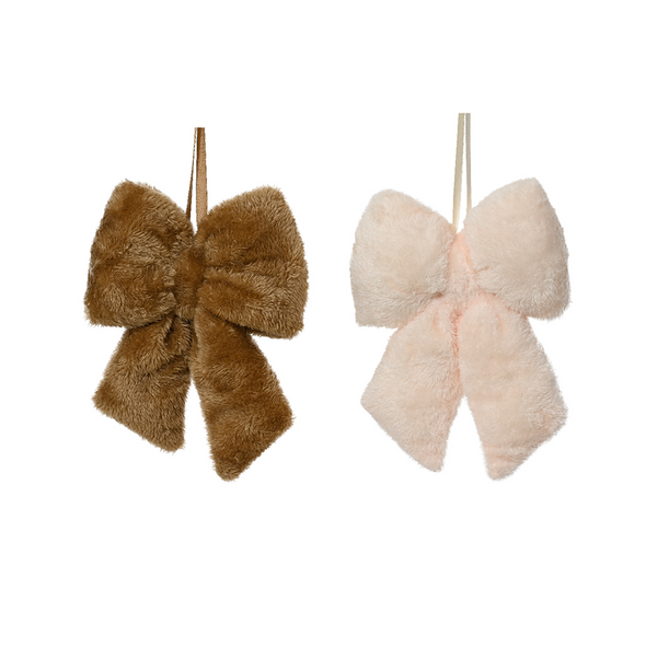 Boucle décorative fausse fourrure rose et brun 30 cm