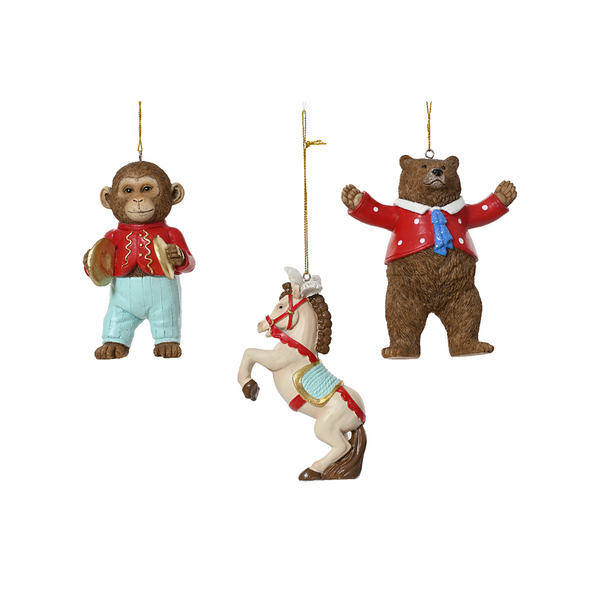 Assorted Christmas Circus Animal Ornament