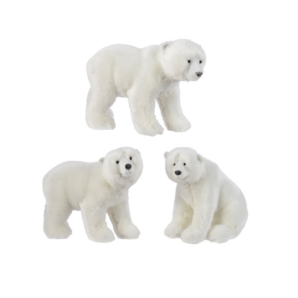 Ours polaire blanc 5,5" x 3,9" x 6,3" assorti