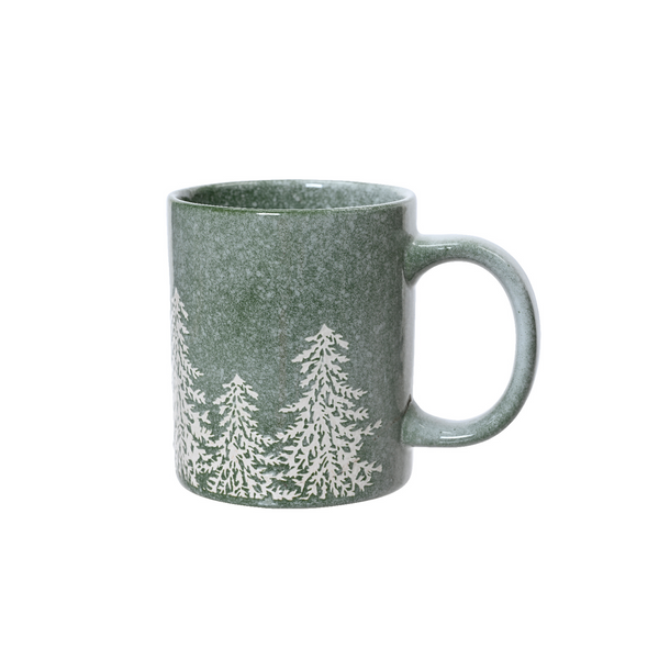 Tasse en céramique verte décorative