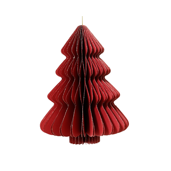 Sapin décoratif en papier rouge 30 x 40 cm