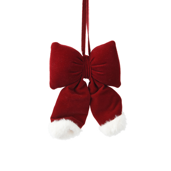 Boucle décorative velours rouge oxblood 15 cm