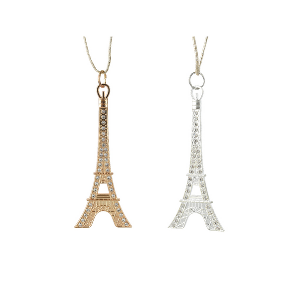 Assorted Rhinestone Eiffel Tower Christmas Ornament