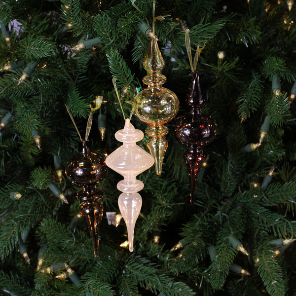 Ornement de Noël en verre coloré forme géométrique assorti