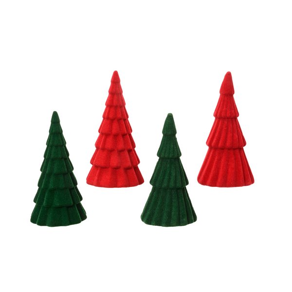 Sapin décoratif en mousse rouge et vert festif 31 cm