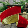 Luxurious ruby ​​silk backed velvet ribbon 6.5cm x 9m