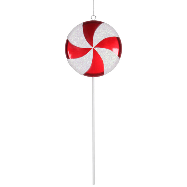 Bonbon sucette rouge et blanc 17"