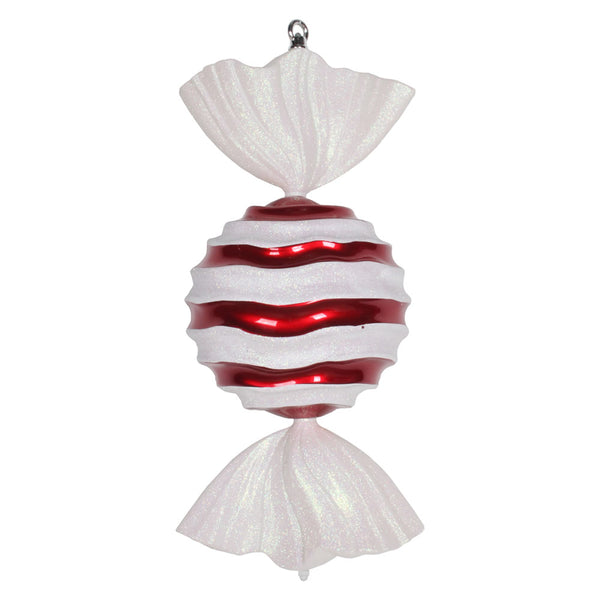 Bonbon rouge et blanc rayures ondulées 18,5"