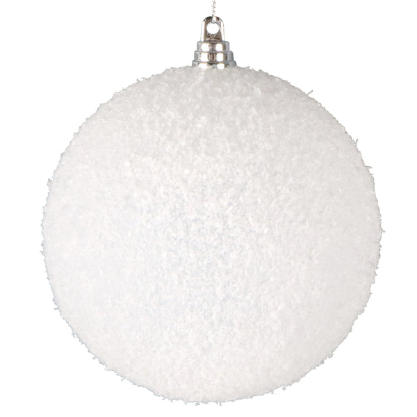 4.75" Snowy Matte White Ornament