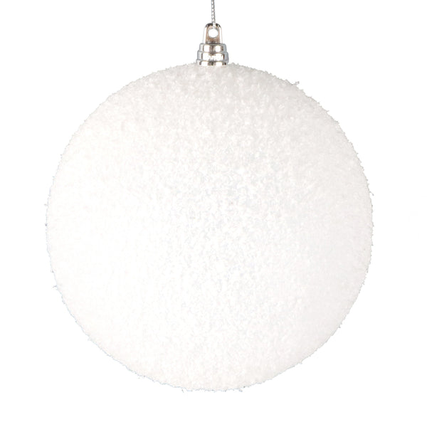 6" Snowy Matte White Ornament