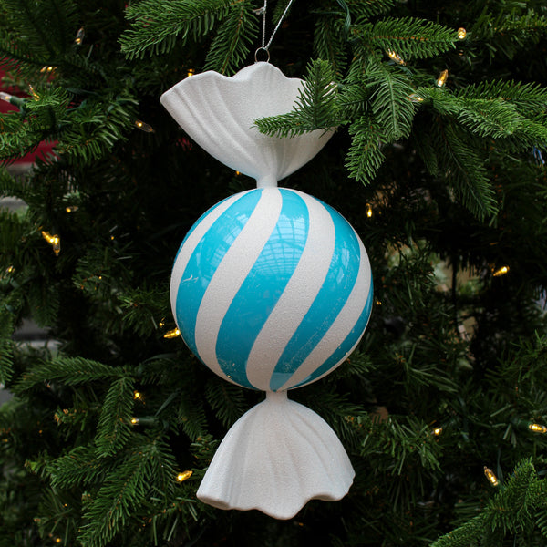 Bonbon spirale bleu pâle 13"