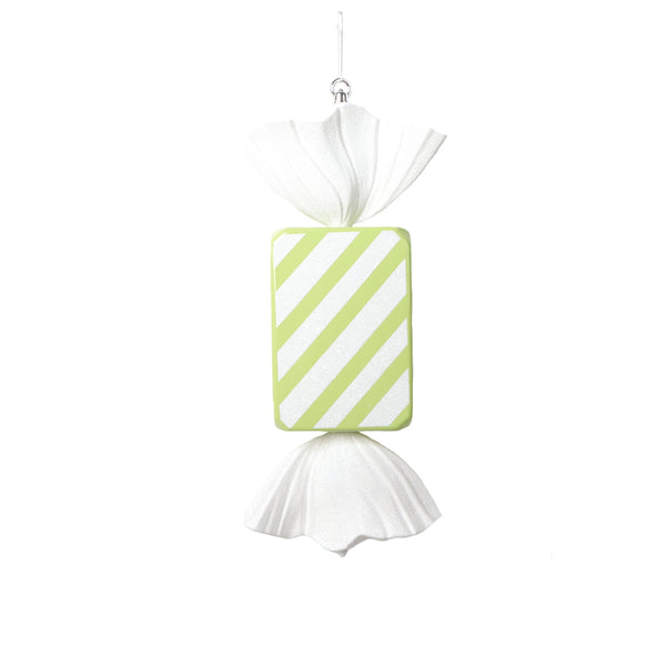 Bonbon rectangle rayé vert lime 18,4"