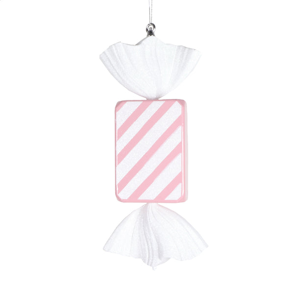 Bonbon rectangle rayé rose pâle 18,4"