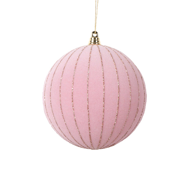 Boule velour rose pâle 4,7"