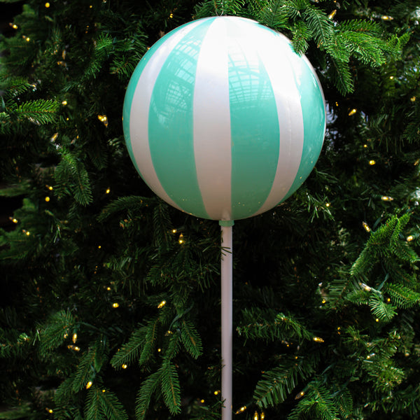 Sucette aqua et blanc 23,6"