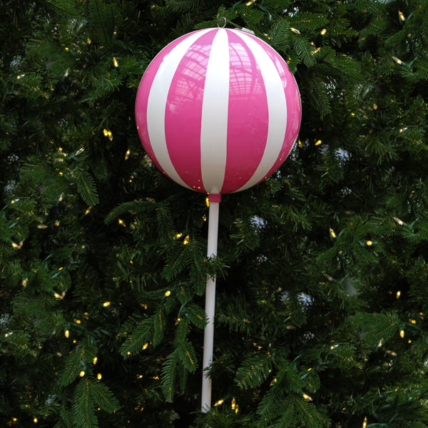 Sucette rose vibrant et blanc 23,6"